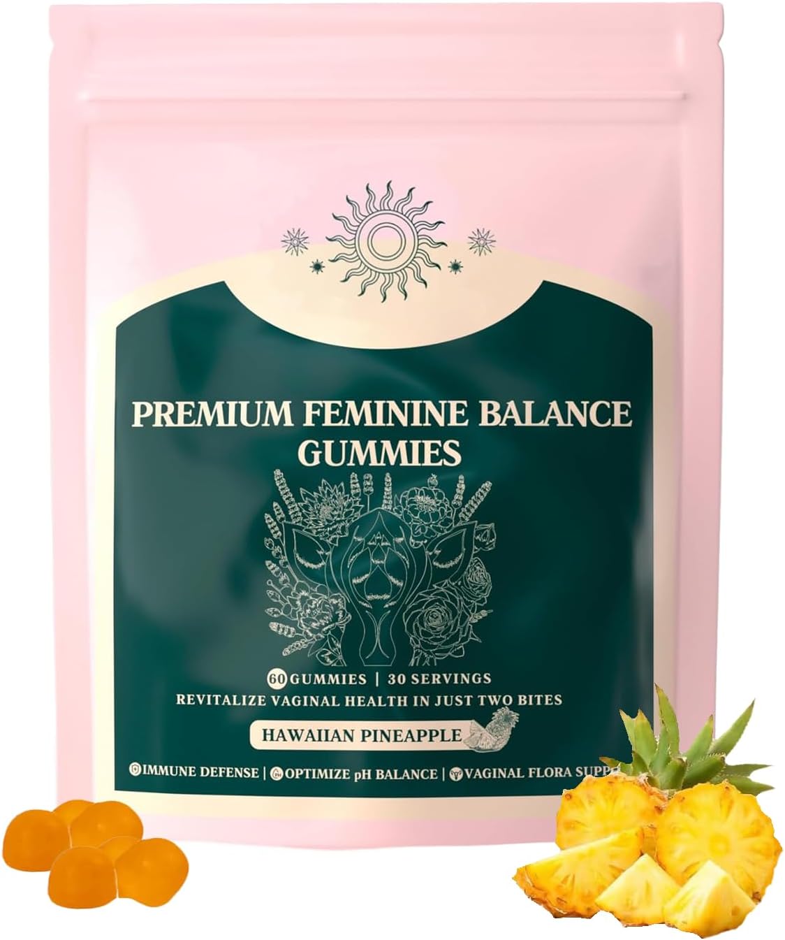 Premium Feminine Balance Gummies for Women - Pineapple Gummies