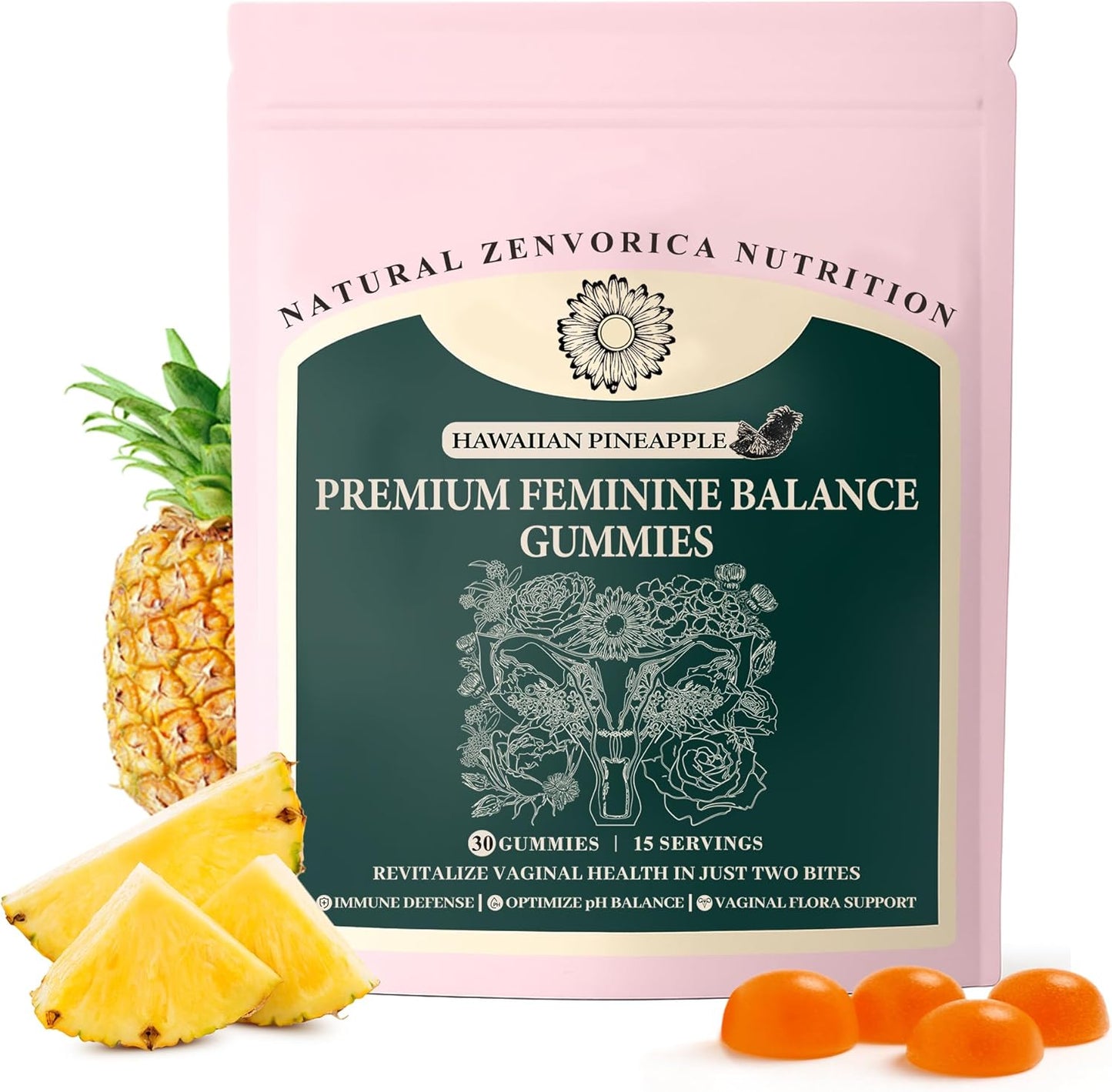 Premium Feminine Balance Gummies for Women - Pineapple Gummies